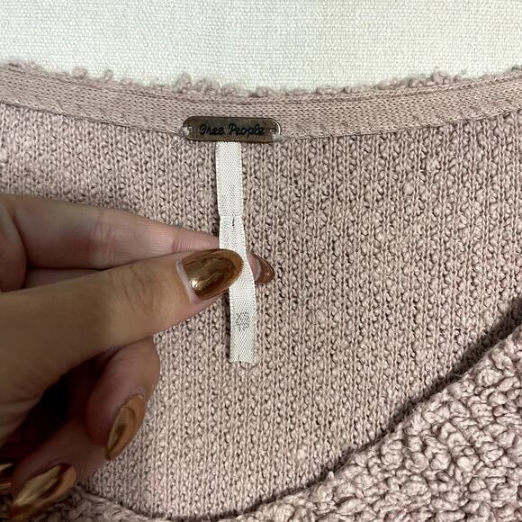 Free People Women's Brookside Tunic Sweater Pink Knit - Size XS - Picture 4 of 7